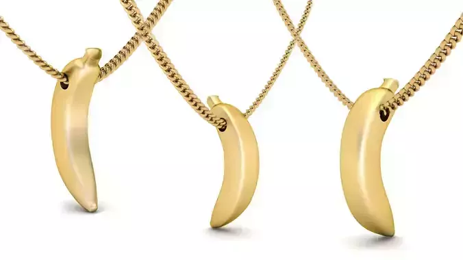 Gold Banana Fruit Pendant  3D print model
