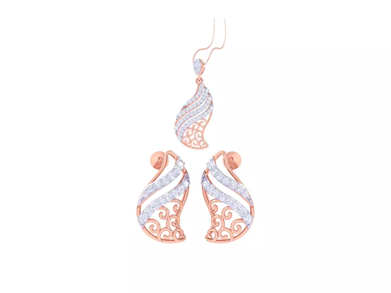 Earring Pendant Set 3dm STL OBJ FBX Renders Details 3D print model_0