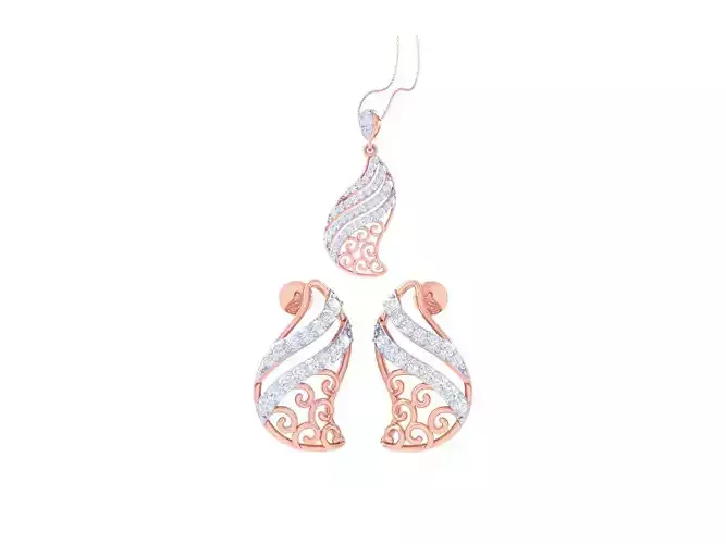 Earring Pendant Set 3dm STL OBJ FBX Renders Details