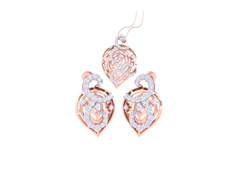 Earring Pendant Set 3dm STL OBJ FBX Renders Details 3D print model_0