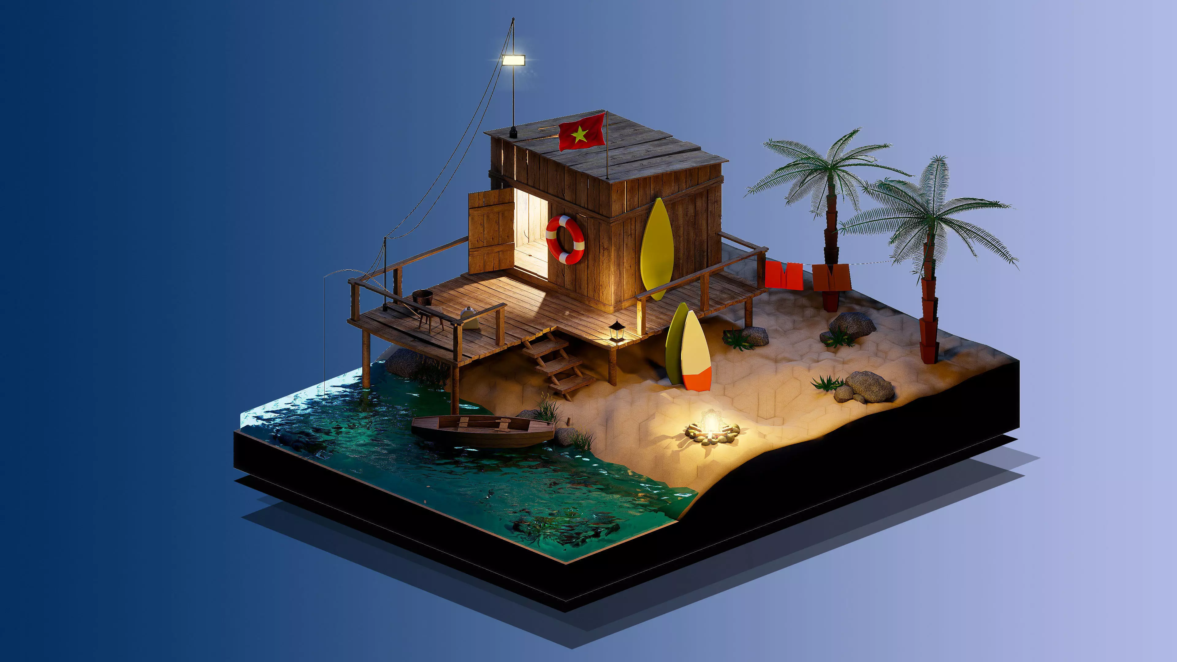 Mini Desert Island 3D model