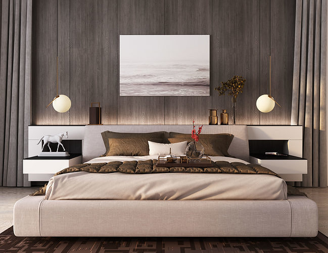 Modern Luxury badRoom Set  3D model