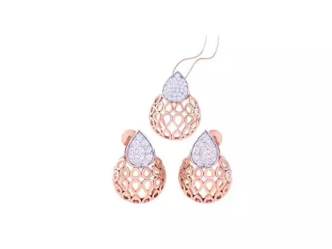 Earring Pendant Set 3dm STL OBJ FBX Renders Details