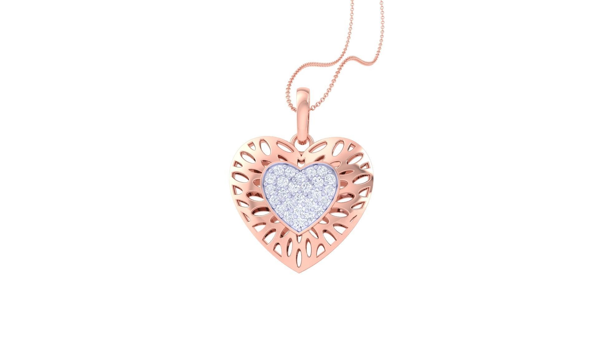 Heart Earring Pendant Set 3dm STL OBJ FBX Renders Details 3D print model_5