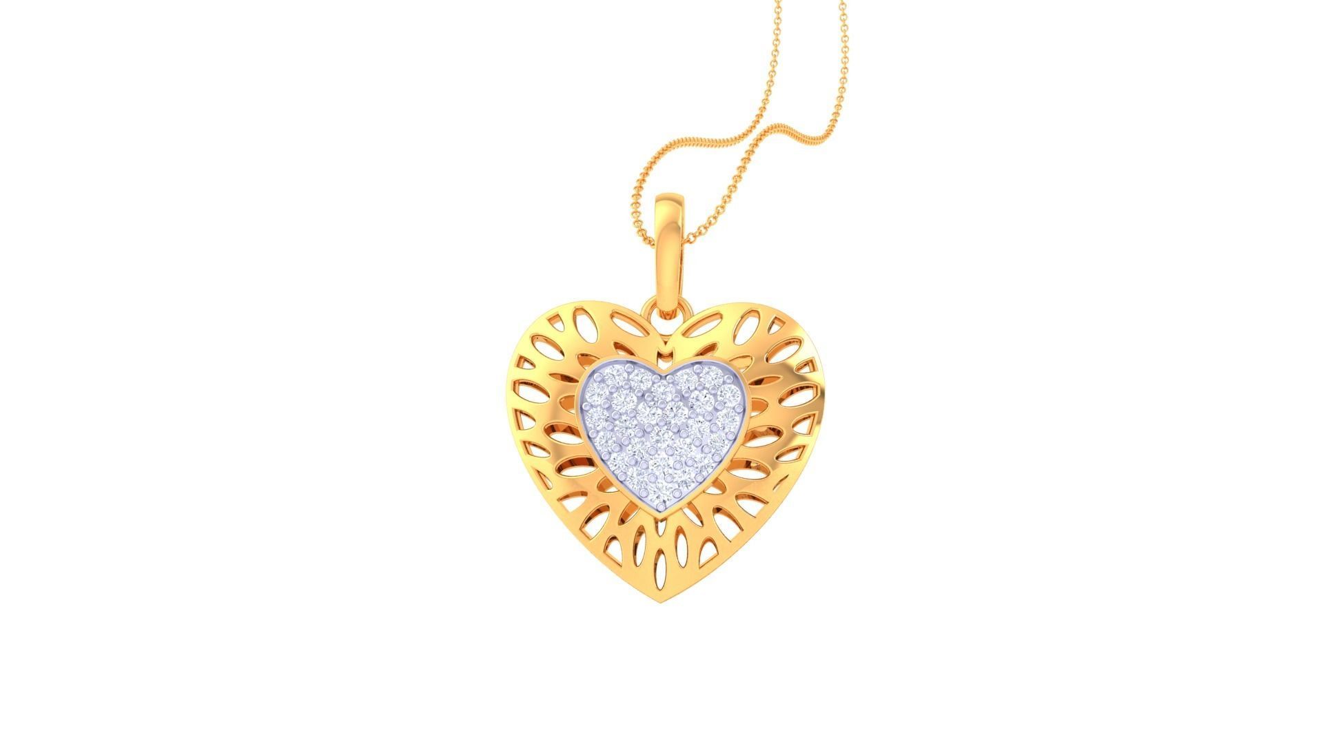 Heart Earring Pendant Set 3dm STL OBJ FBX Renders Details 3D print model_7