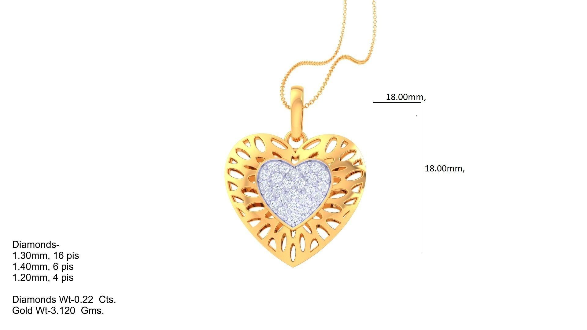 Heart Earring Pendant Set 3dm STL OBJ FBX Renders Details 3D print model_6