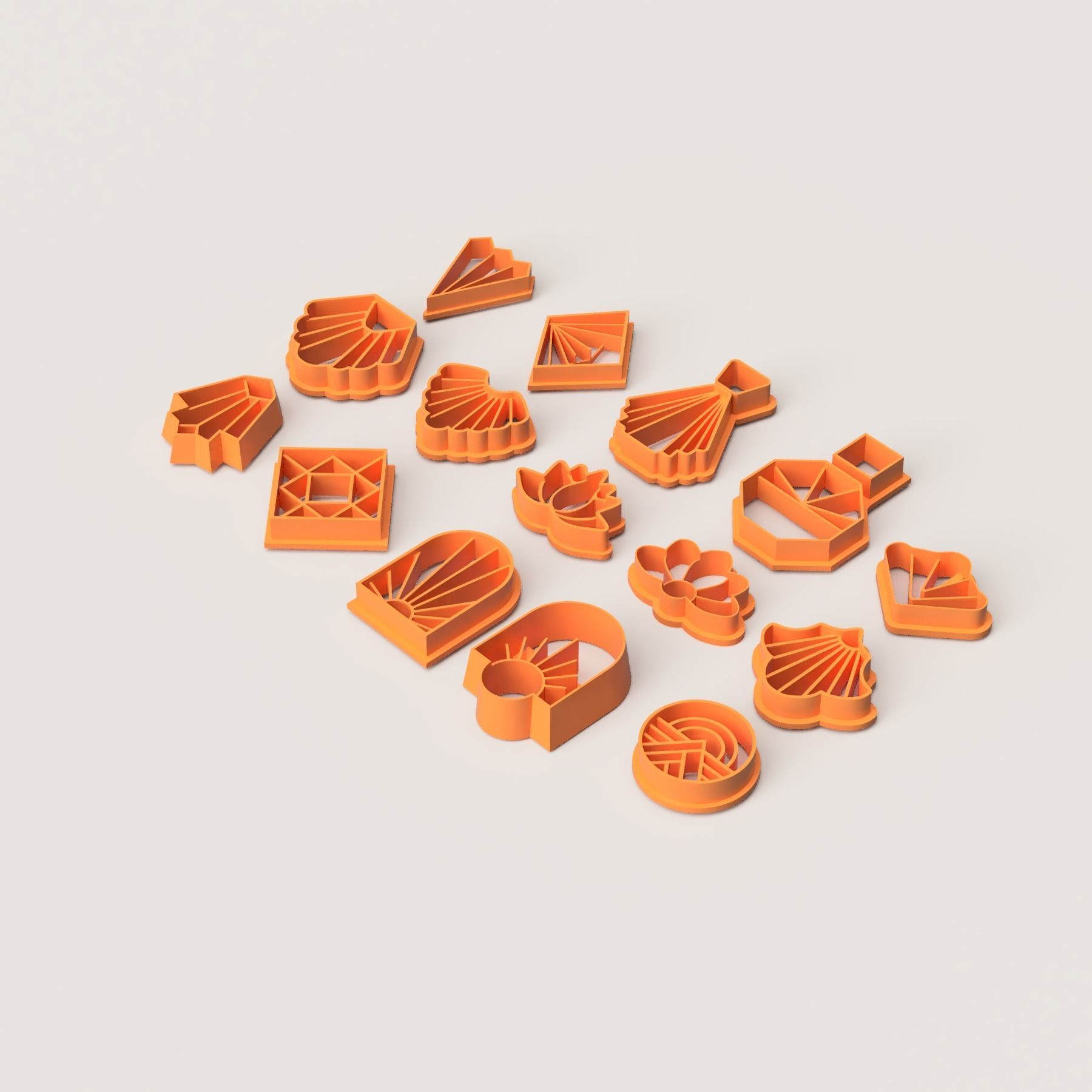 ART DECO PART 2 POLYMER CUTTER SET 3D print model_2