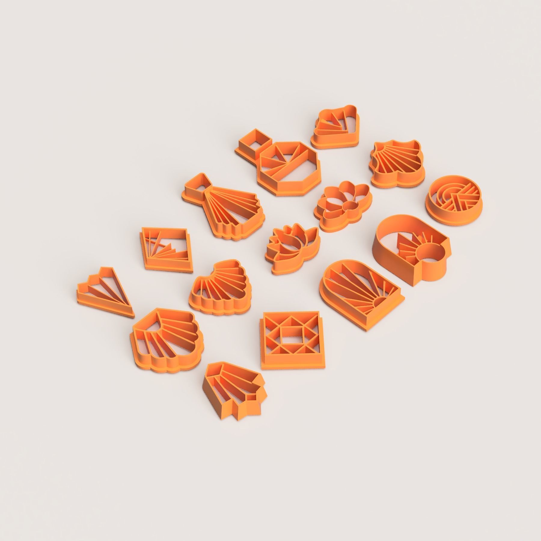 ART DECO PART 2 POLYMER CUTTER SET 3D print model_1