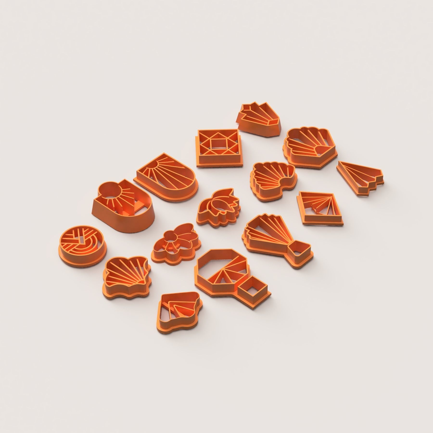 ART DECO PART 2 POLYMER CUTTER SET 3D print model_3