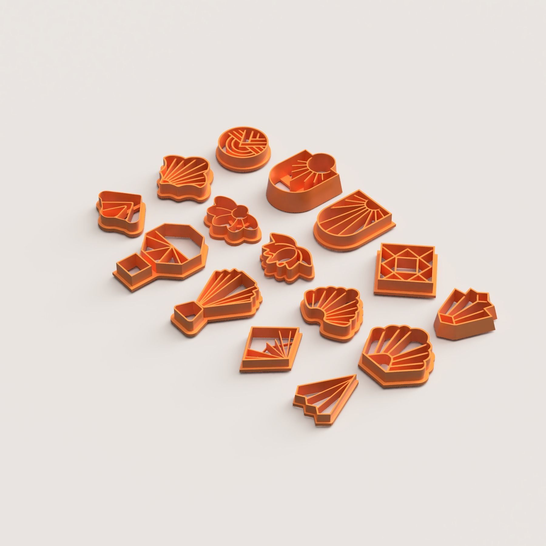 ART DECO PART 2 POLYMER CUTTER SET 3D print model_4