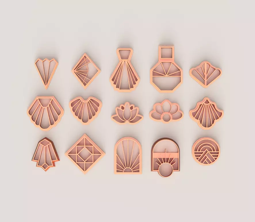 ART DECO PART 2 POLYMER CUTTER SET 3D print model_0