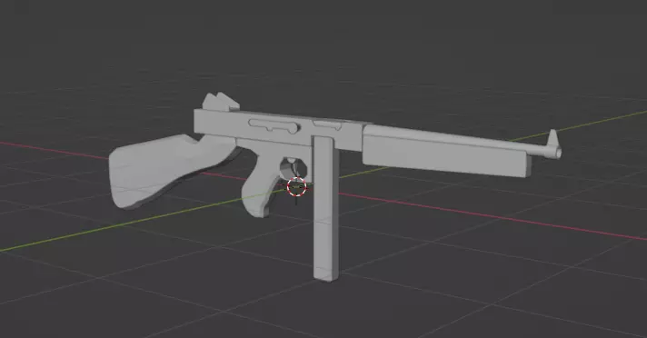 M1928 Thompson SMG Low-poly 3D model_0