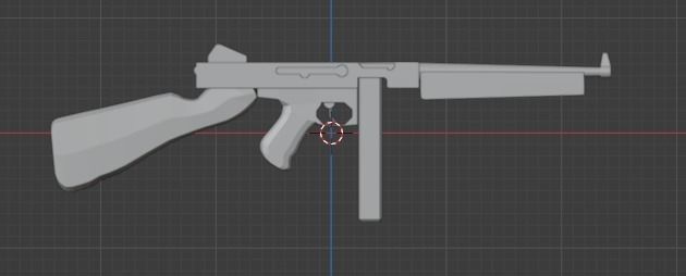 M1928 Thompson SMG Low-poly 3D model_1