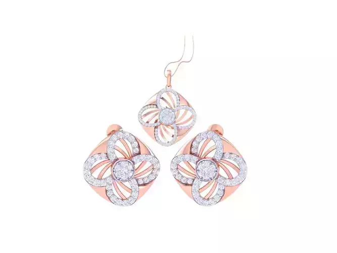 Earring Pendant Set 3dm STL OBJ FBX Renders Details