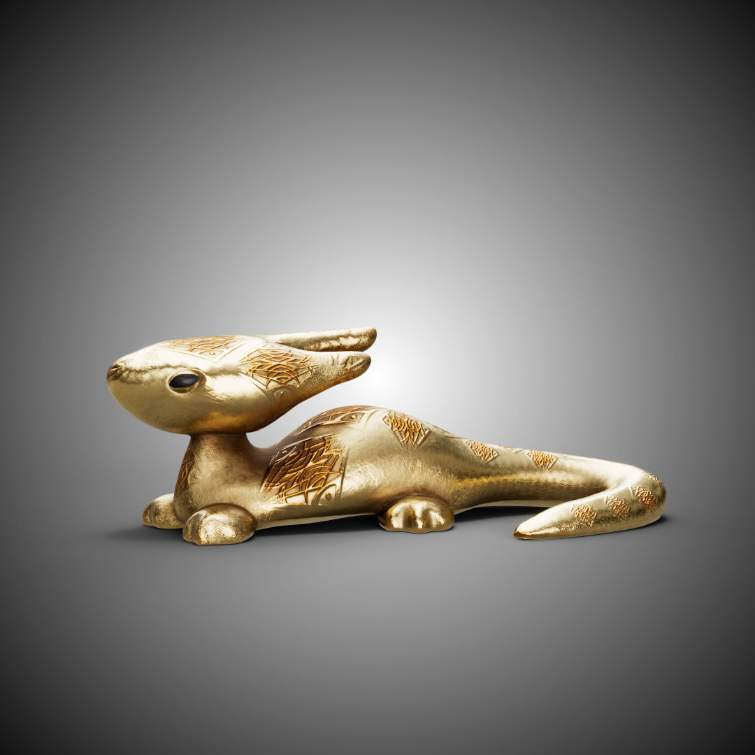 High-poly and low-poly statue of mint baby dragon 3D print model_11