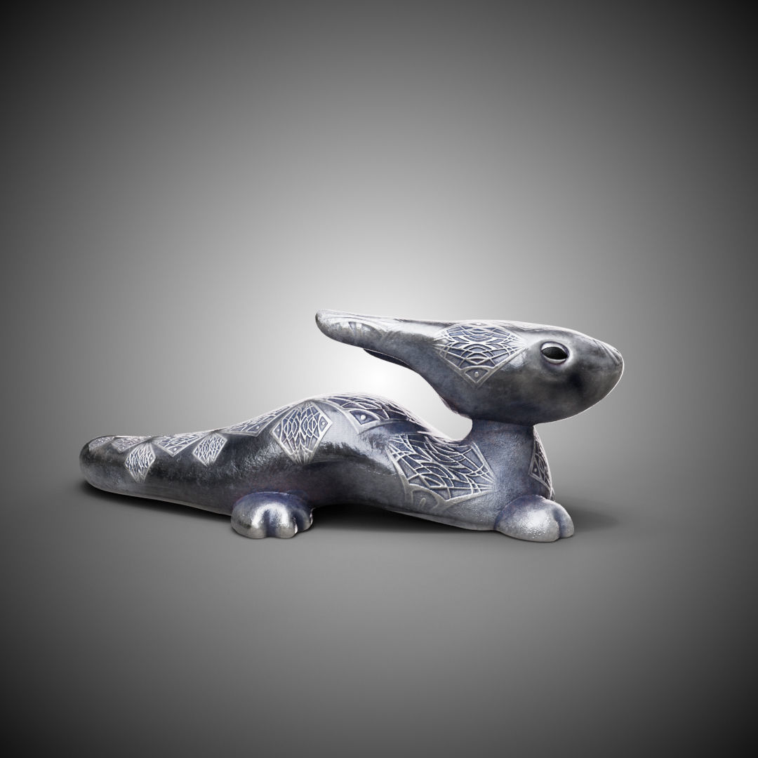 High-poly and low-poly statue of mint baby dragon 3D print model_8