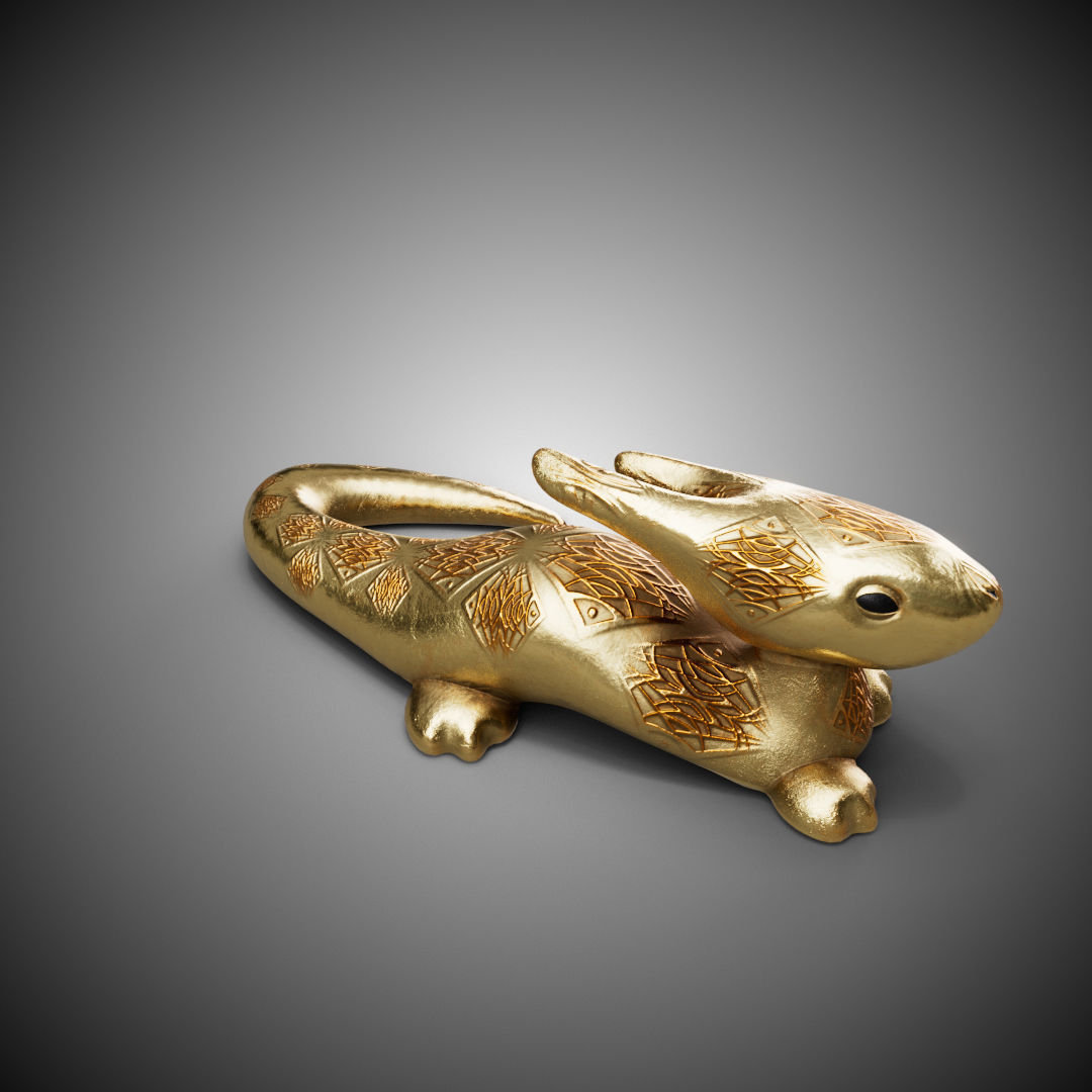 High-poly and low-poly statue of mint baby dragon 3D print model_10