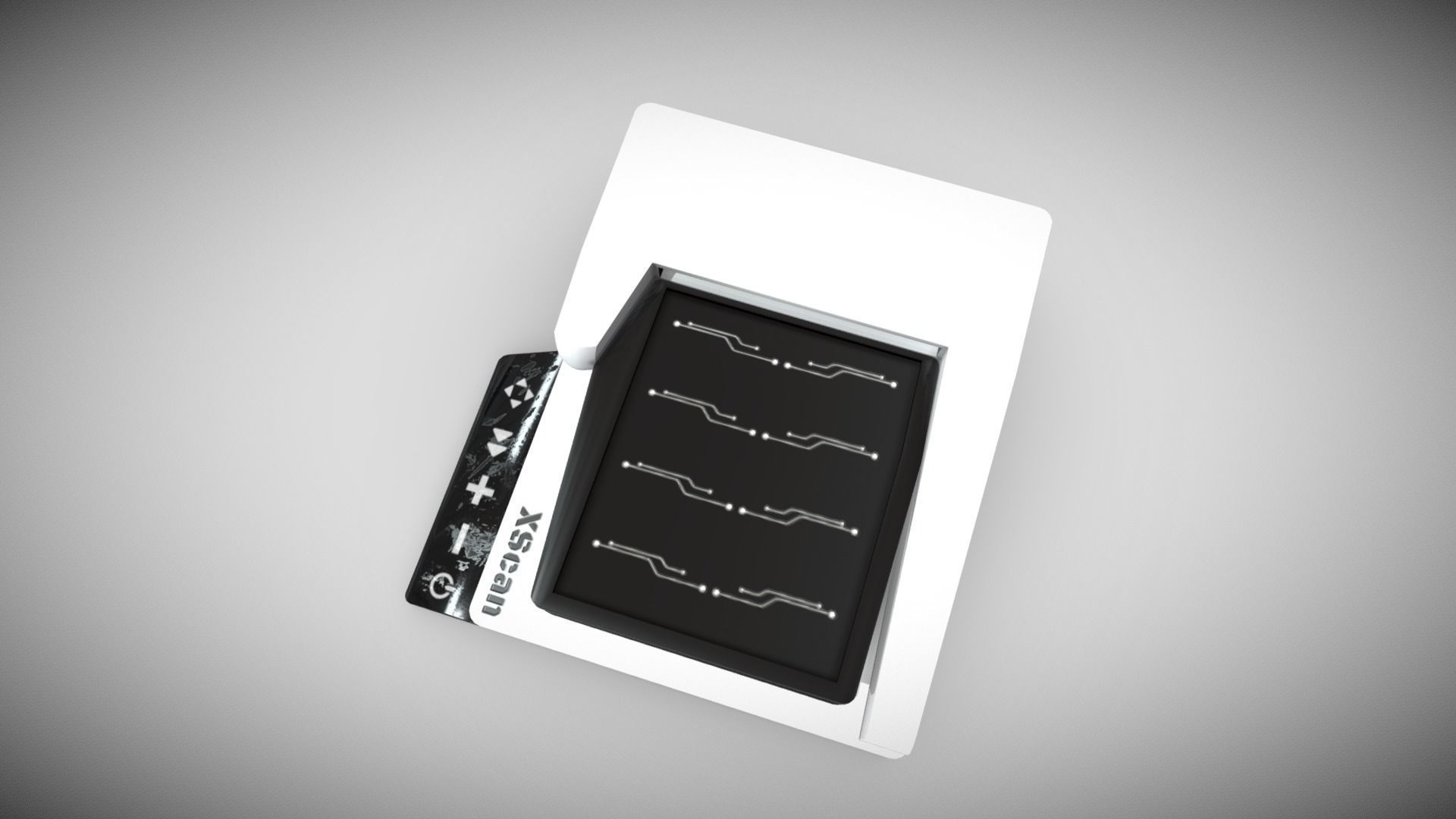 Scanner Plastic White Black Low-poly 3D model_2