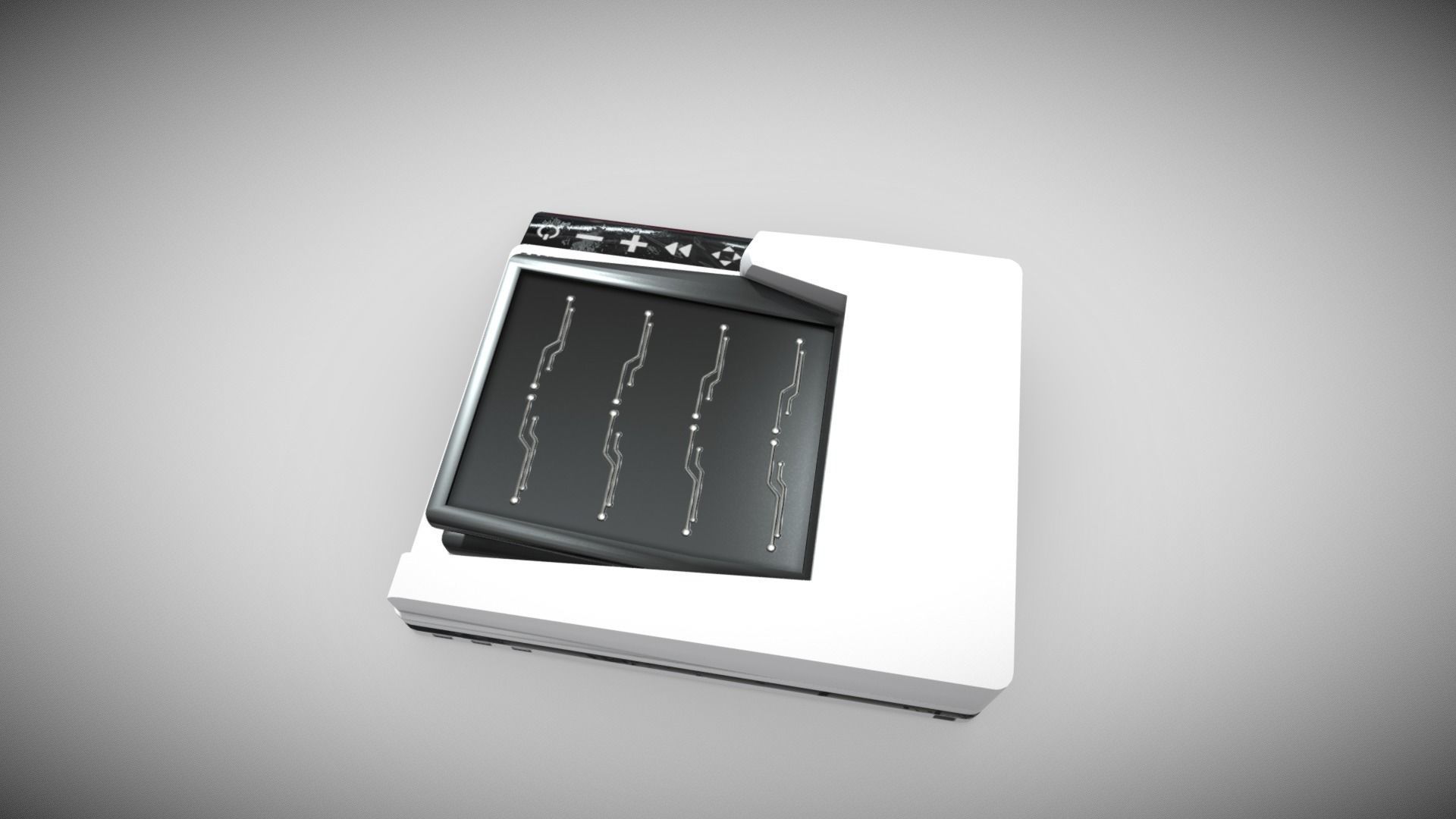 Scanner Plastic White Black Low-poly 3D model_1