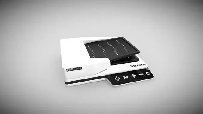 Scanner Plastic White Black Low-poly 3D model Scanner Plastic White Black Low-poly 3D model