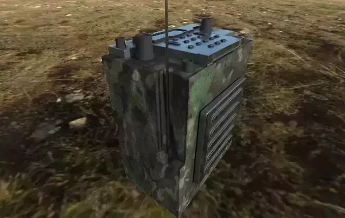 Army comms bag low poly game ready model with texture