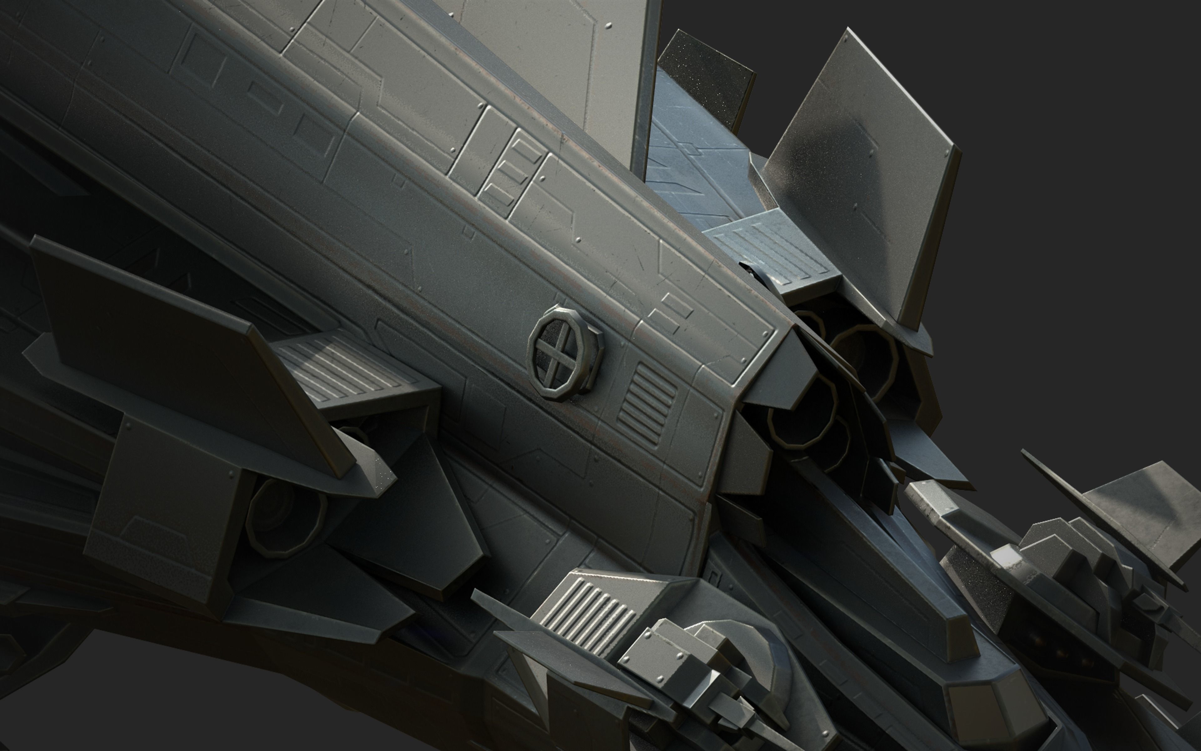 Spaceship Lowpoly Low-poly 3D model_5