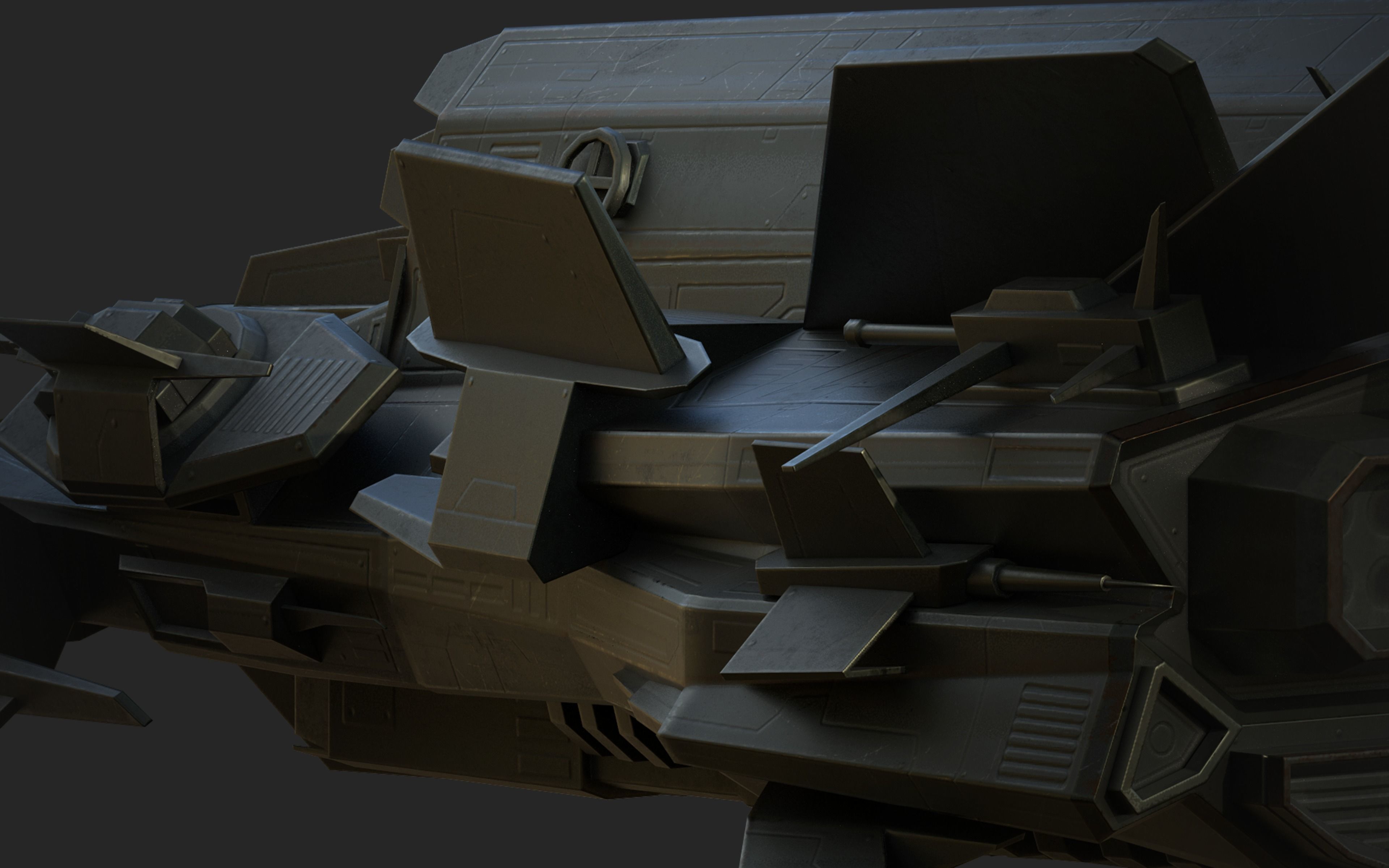 Spaceship Lowpoly Low-poly 3D model_6