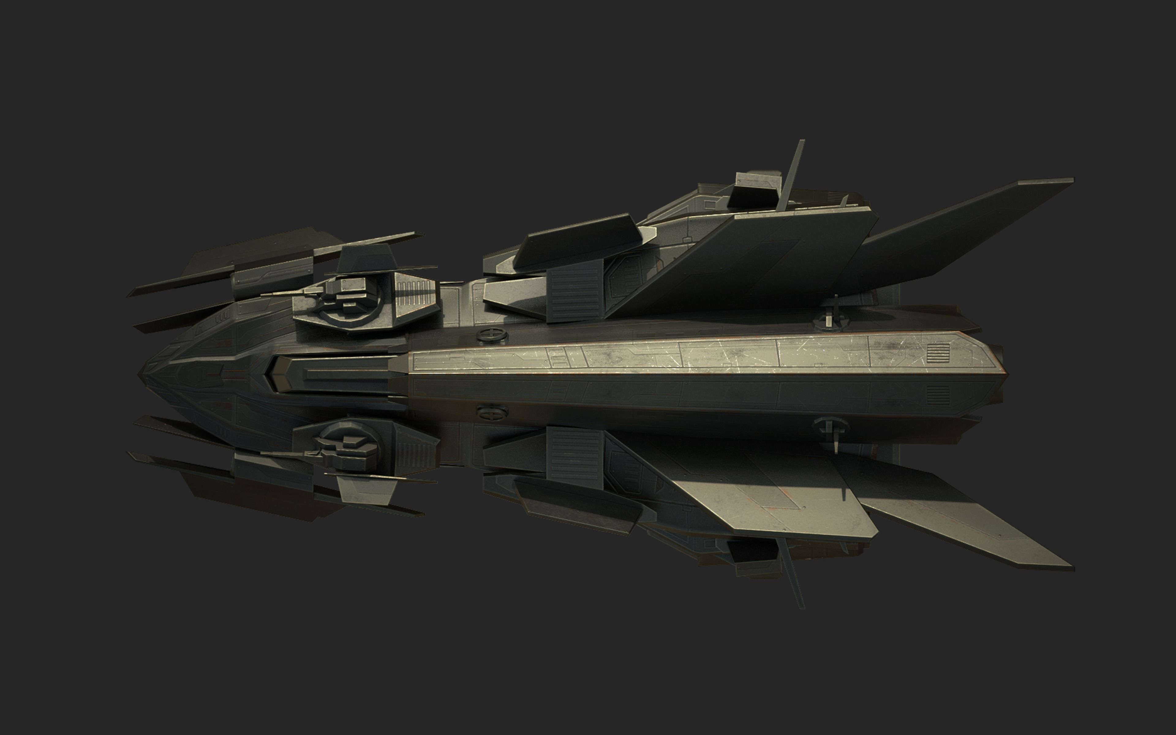 Spaceship Lowpoly Low-poly 3D model_3