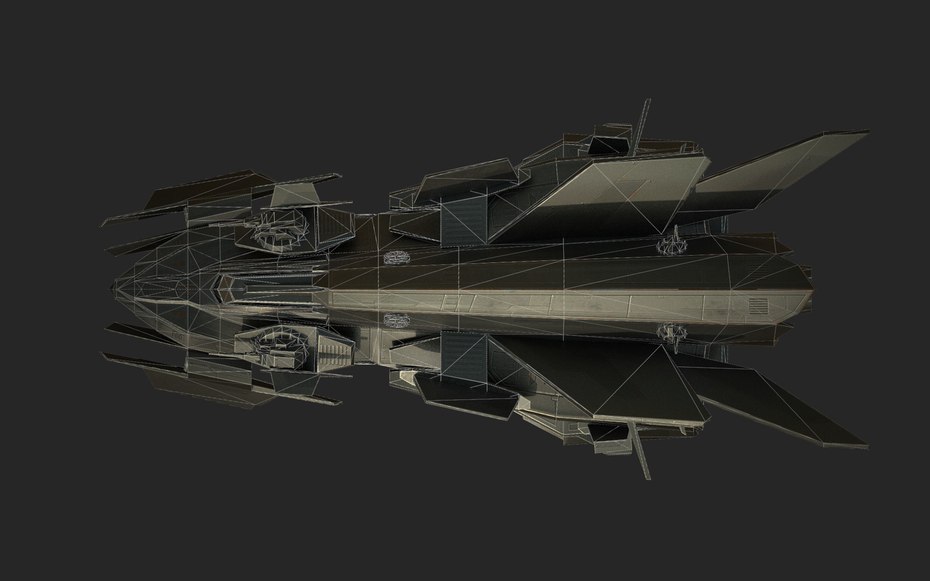 Spaceship Lowpoly Low-poly 3D model_8