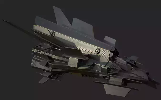 Spaceship Lowpoly Low-poly 3D model