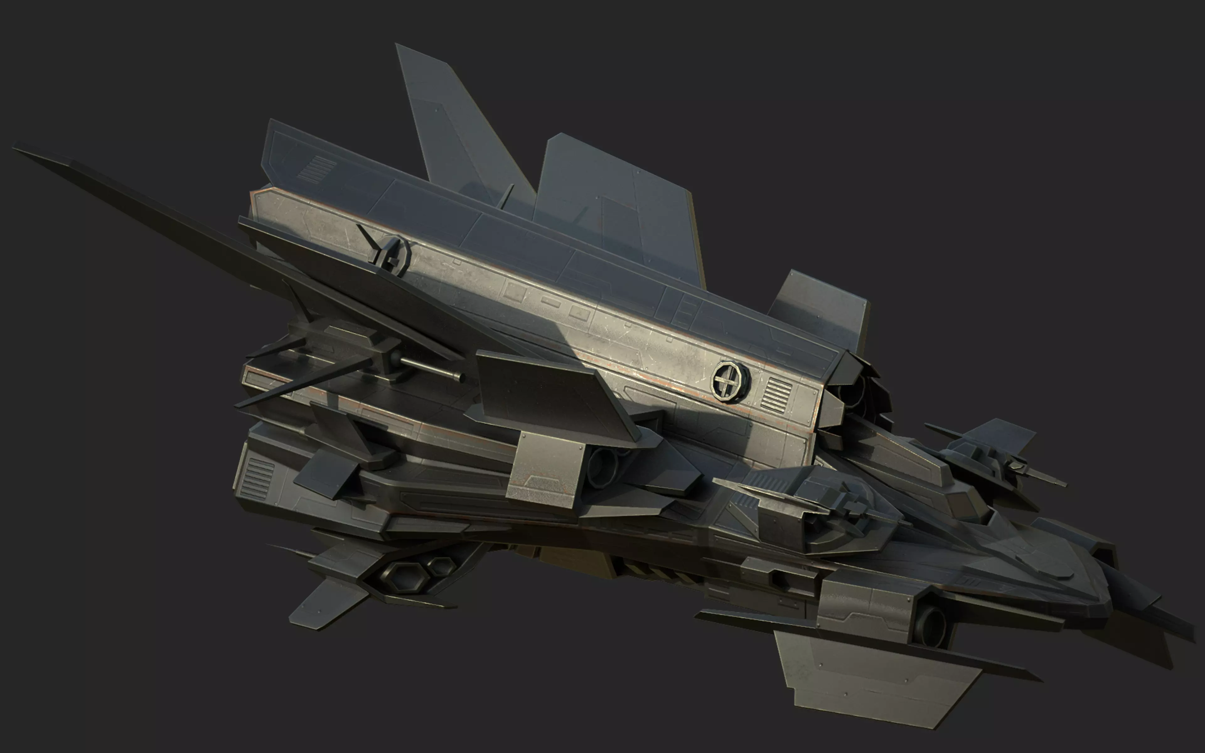 Spaceship Lowpoly Low-poly 3D model_0