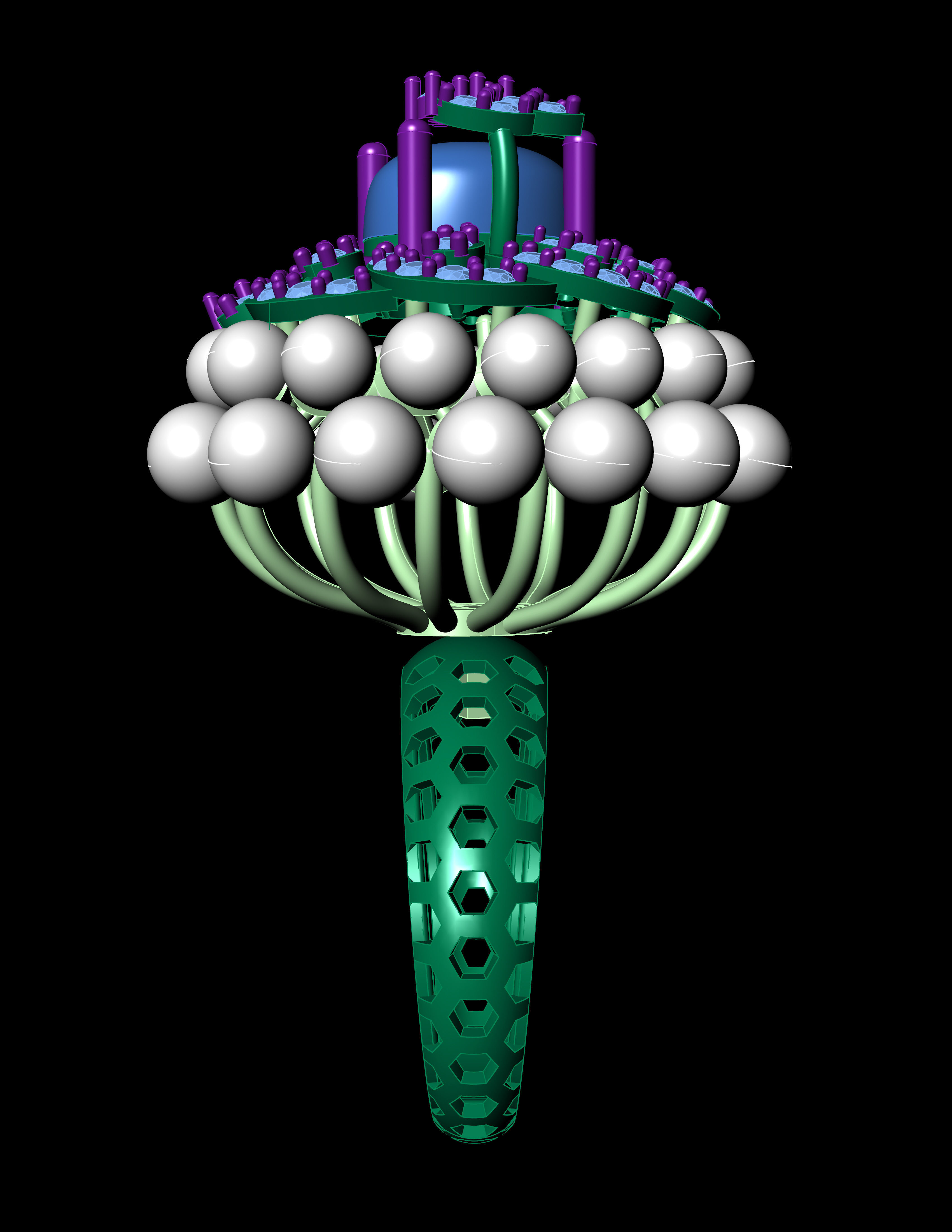 Ruby Oval with Daimonds Ring 3D printable Model 3D print model 3D print model_9