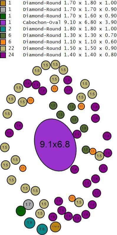 Ruby Oval with Daimonds Ring 3D printable Model 3D print model 3D print model_13