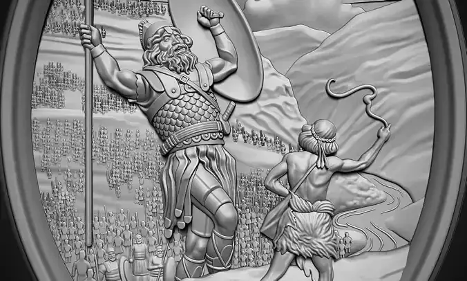 David and Goliath 3D print model