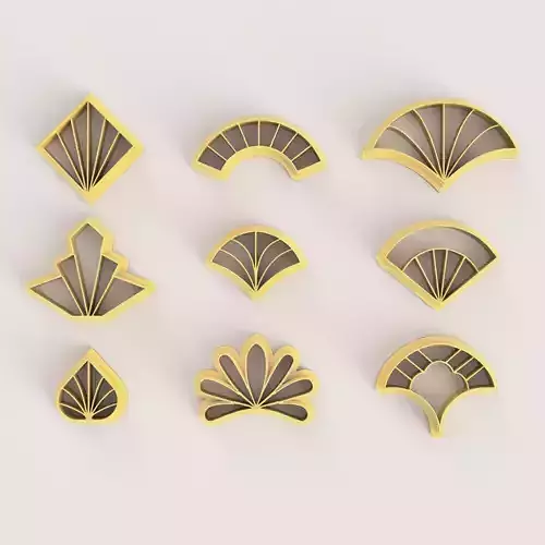ART DECO FLOWERS POLYMER CLAY CUTTER