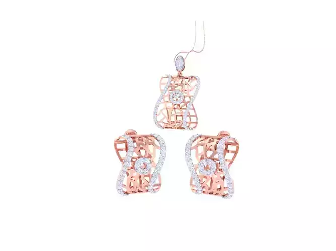 Earring Pendant Set 3dm STL OBJ FBX Renders Details