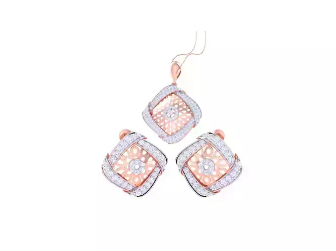 Earring Pendant Set 3dm STL OBJ FBX Renders Details