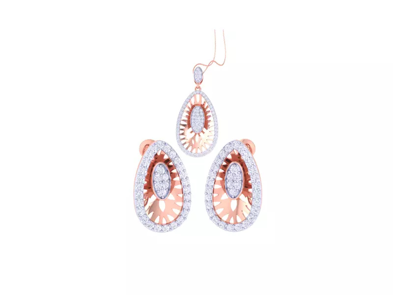 Earring Pendant Set 3dm STL OBJ FBX Renders Details 3D print model_0