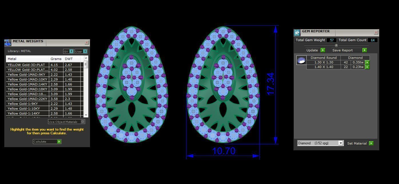 Earring Pendant Set 3dm STL OBJ FBX Renders Details 3D print model_10