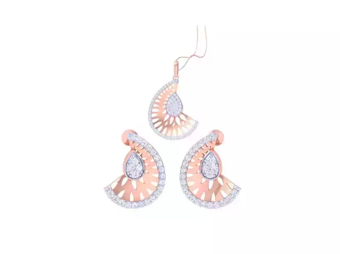 Earring Pendant Set 3dm STL OBJ FBX Renders Details