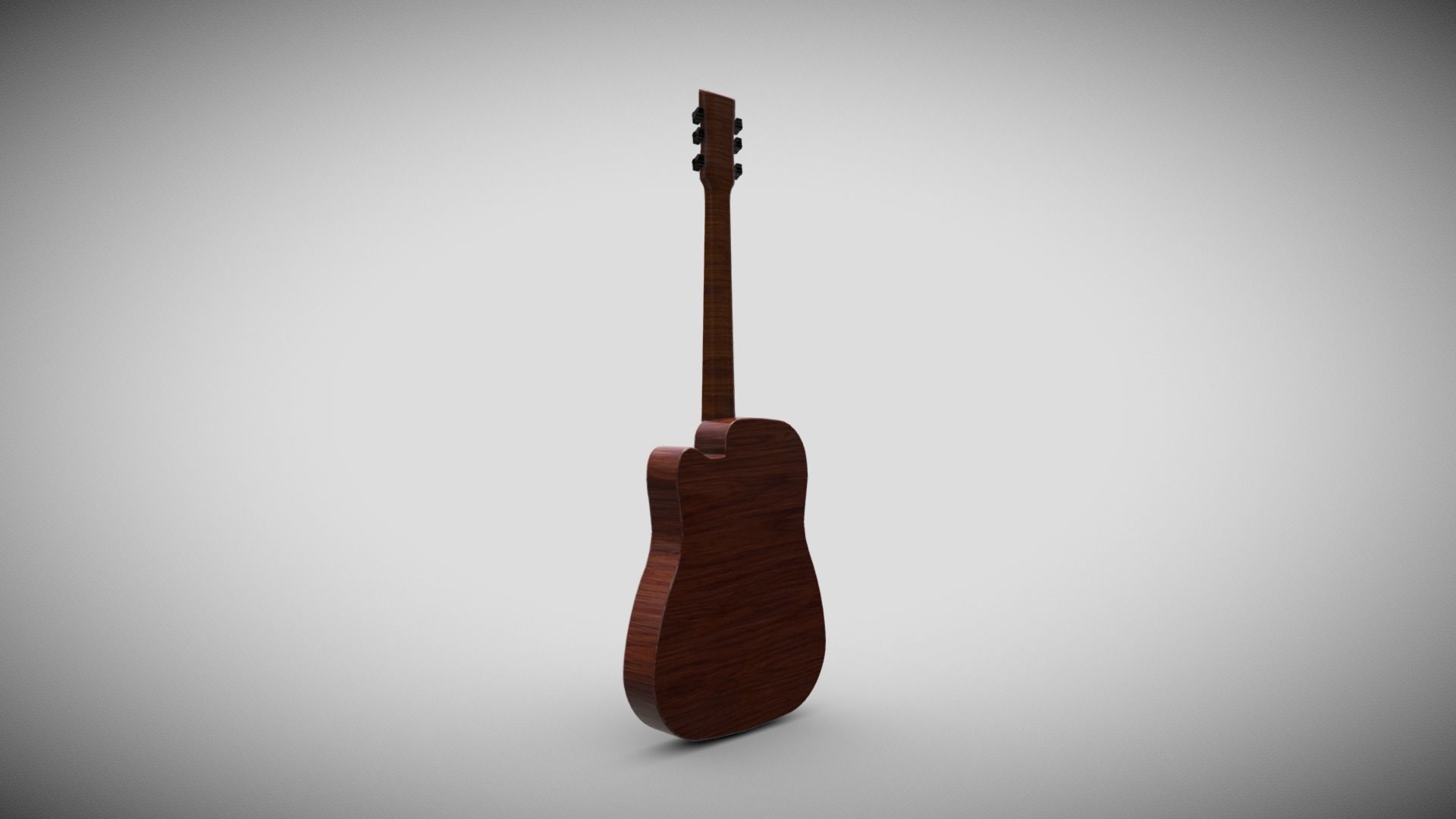 Brown Guitar Low-poly 3D model_1