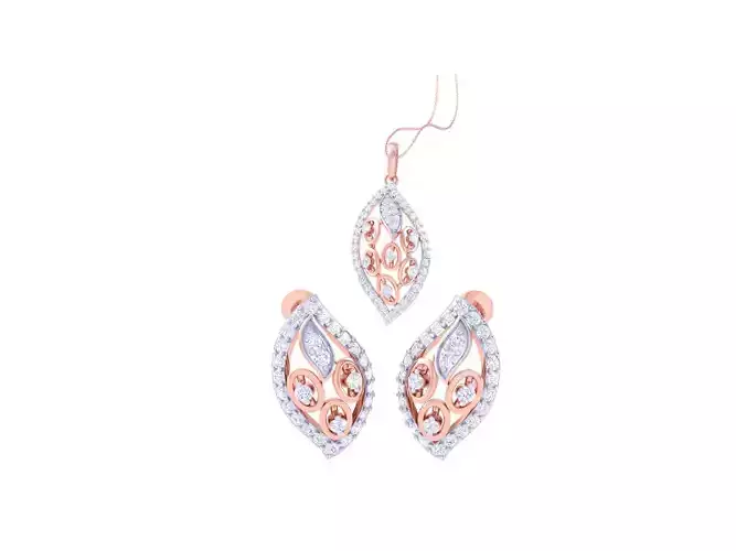 Earring Pendant Set 3dm STL OBJ FBX Renders Details