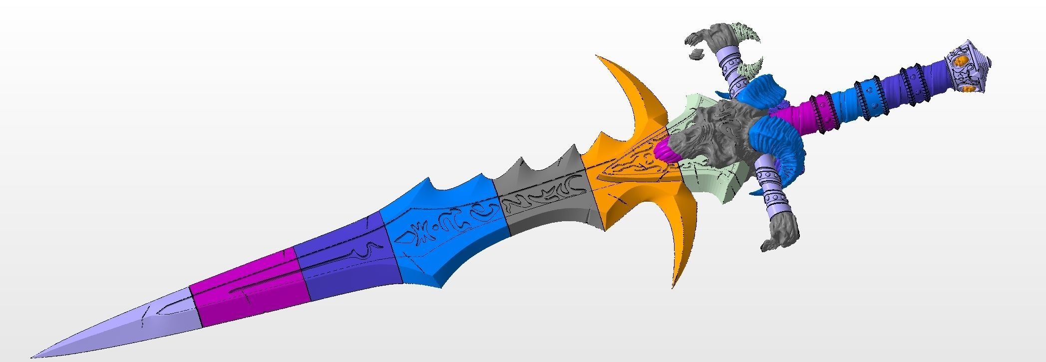 Frostmourne Sword - Arthas the Lich King - World of Warcraft 3D print model_7