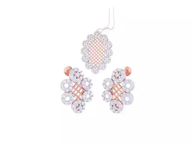 Earring Pendant Set 3dm STL OBJ FBX Renders Details