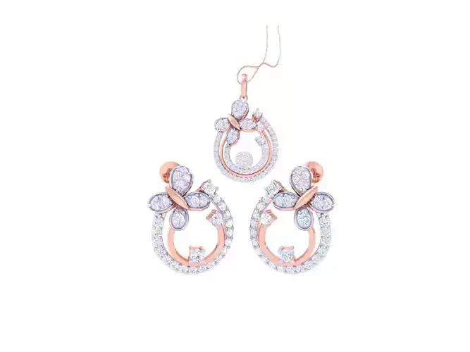 Earring Pendant Set 3dm STL OBJ FBX Renders Details