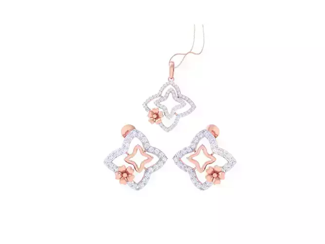 Earring Pendant Set 3dm STL OBJ FBX Renders Details
