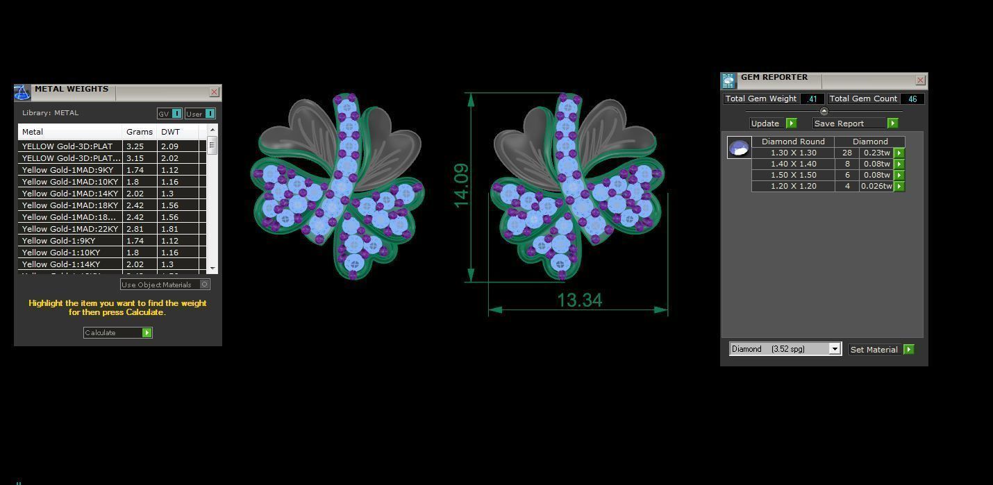 Earring Pendant Set 3dm STL OBJ FBX Renders Details 3D print model_10