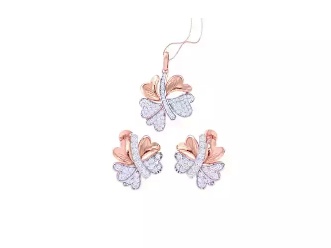 Earring Pendant Set 3dm STL OBJ FBX Renders Details
