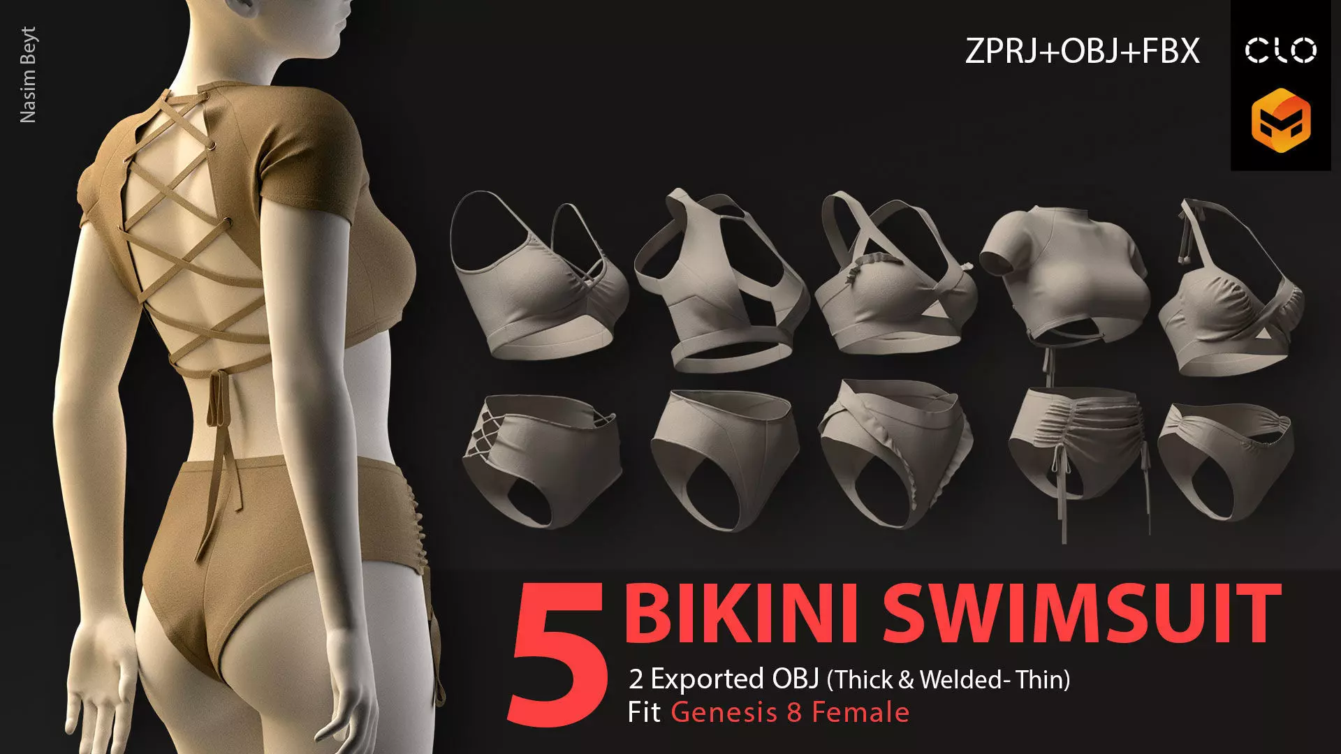 BIKINI SWIMSUIT PACK - vol01 3D model