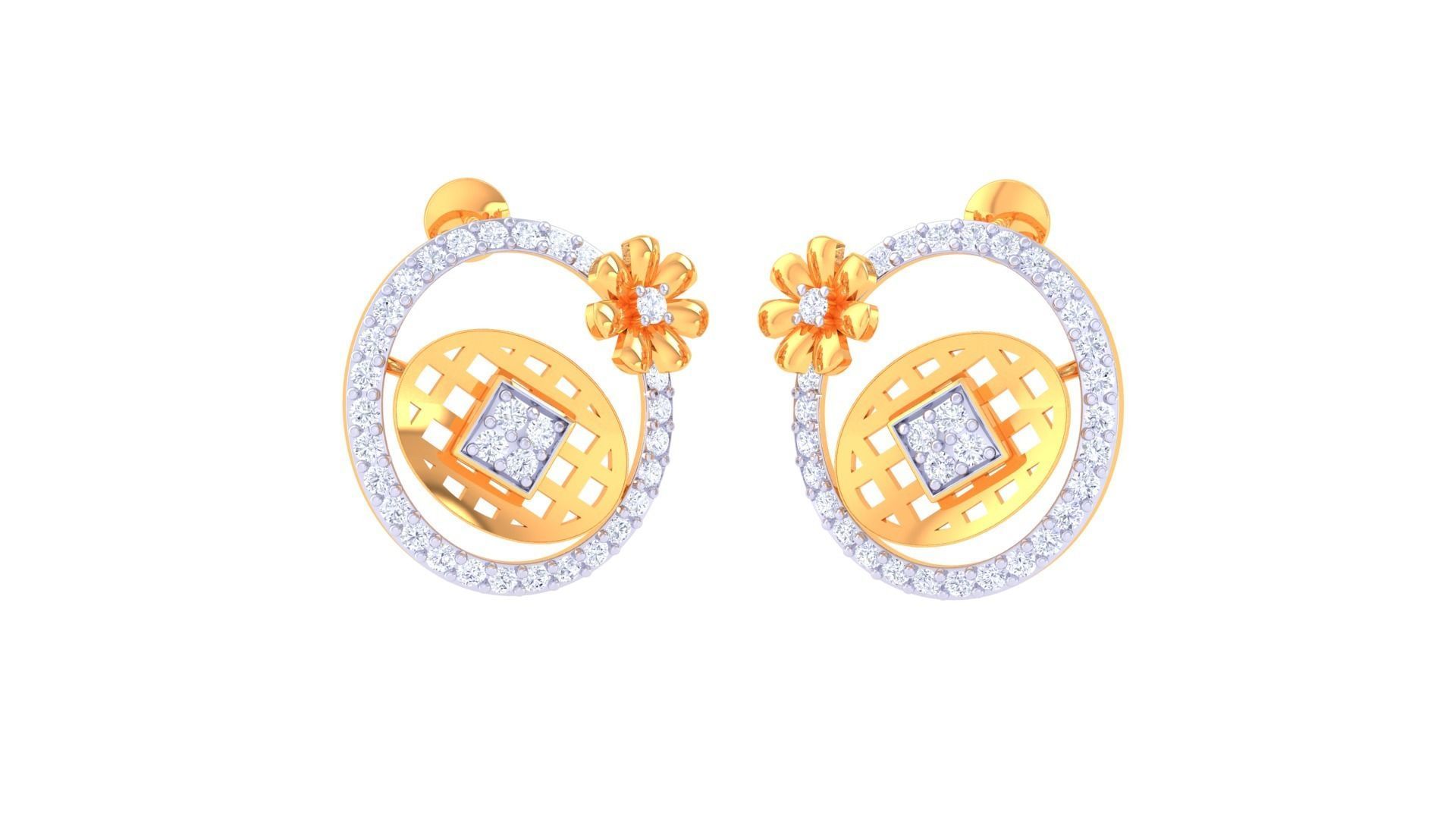 Earring Pendant Set 3dm STL OBJ FBX Renders Details 3D print model_2